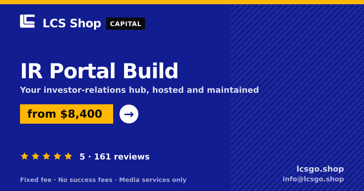 IR Portal Build — from $8,400, rated 5/5 across 161 reviews. LCS Shop.